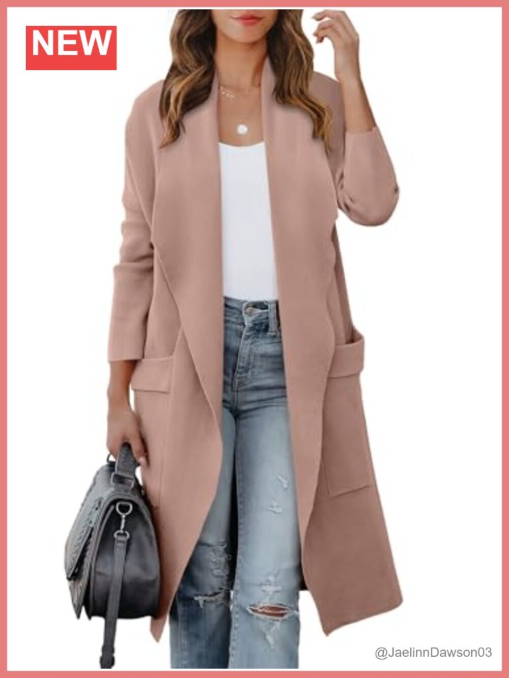 ANRABESS Womens Oversized Open Front Cardigan Sweater with Pockets